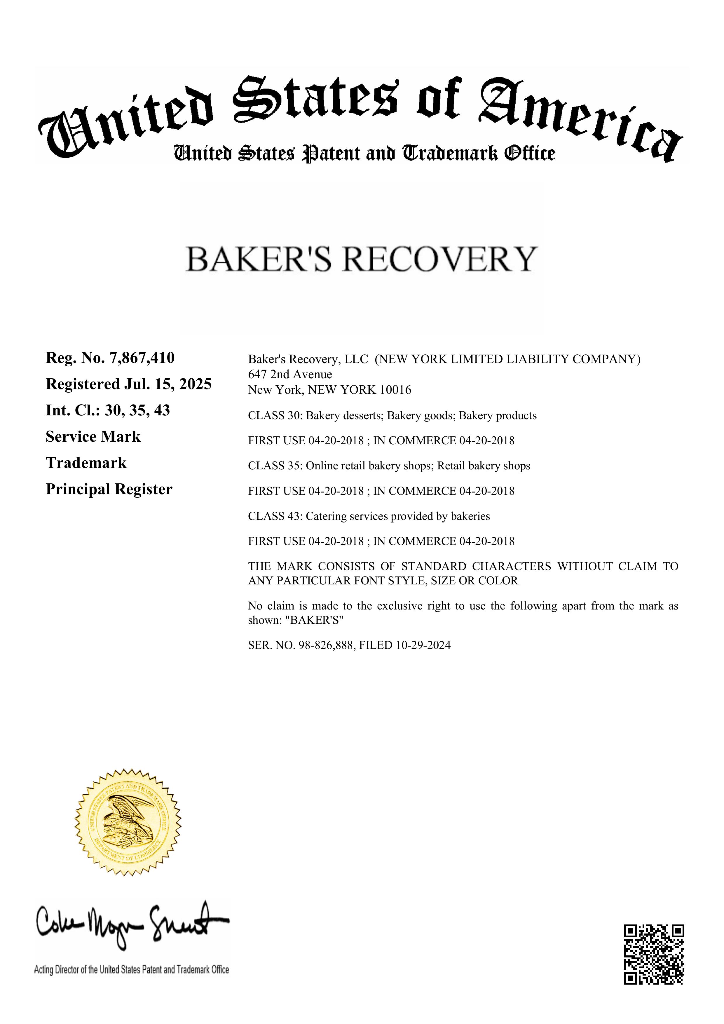 Baker's Recovery